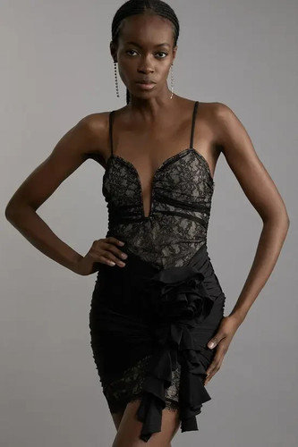 Karen millen lace and jersey - millen,
