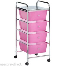 VonHaus Pink 4 Drawer Make Up