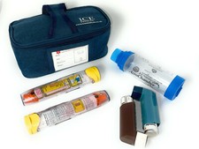 ICE Medical Blue Midi Asthma Medication Epipen Syringe Case Diabetes Inhaler Bag