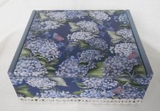 Memory Box Keepsakes Blue Hydrangea Flowers Hand Dexcorated OOAK 21cm x 18cm