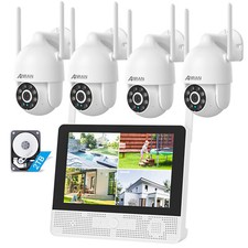 ANRAN Home Security Wireless CCTV Camera System 5MP Outdoor Spotlight w/ Monitor