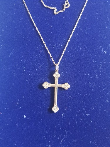 9ct gold and diamond cross - gold,