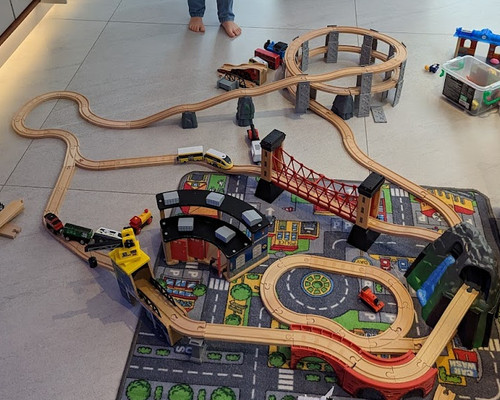 Wooden train table - table, large