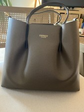 OSPREY Taupe Leather Bag with Long Shoulder Strap. Open top. Never used. 