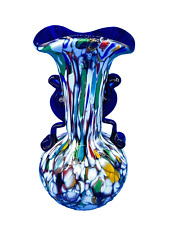 Antique Fratelli TOSO Murano Glass Vase MURRINA Millefiori Mix Mosaic Canes