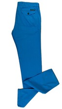 BURBERRY BRIT Straight Fit  Men’s Light Weight 100% Cotton Chino Bright Blue 32R