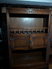 Old Charm 2 Door Oak Drinks China Cabinet Bookcase top unit