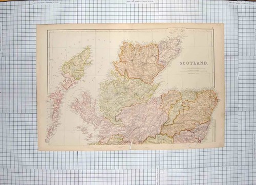 Original old antique print - old,