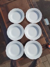 6x ROUND SCALLOPED TOGNANA PORCELLANE SHALLOW BOWLS Made in Italy 8.75"