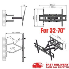 Tilt TV Wall Mount Bracket Flat Curved 32 37 40 42 46 48 50 55 60 65 70" Inch UK