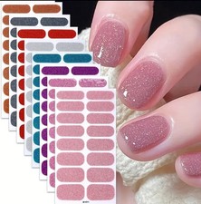 Nail Full Wraps Nail Polish Strips Glitter Self Adhesive Gel Nail Stickers 1Shee