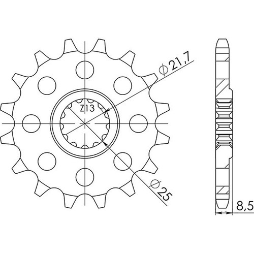 Pitch sprocket 525 z 15 - sprocket,