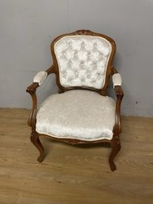 Solid Walnut French Louis XV Style Armchair circa 1900