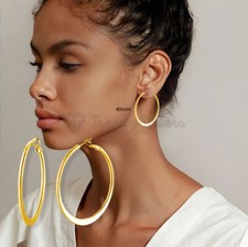 Earrings hoop 40mm wide - hoop,