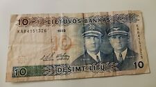 1993 Lithuania 10 Litu Banknote KAB4151326 Circulated -  P#56a 