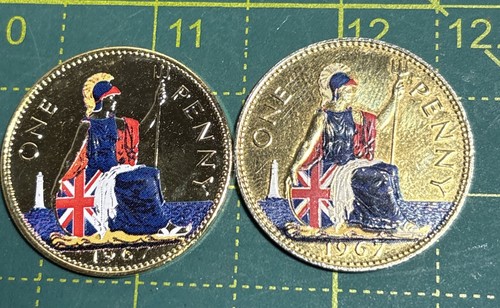 Old penny coins - 2x,
