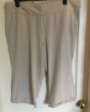 Geogre Ladies Cropped Linen Trousers Beige 20 pre loved