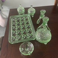 Vintage Green Glass Dressing