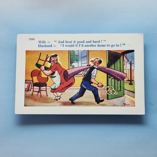 Comic postcard c1965 carpet - comic,