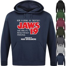 JAWS 19 HOODIE Funny Slogan Geek Nerd Shark Back to the Future Mens Top