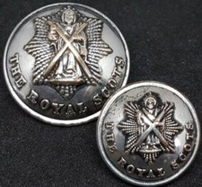 Royal Scots Volunteer Battalion Officers 25.5mm & 19mm Silver Plate Buttons