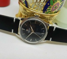 RARE VINTAGE UNIVERSAL GENEVE CAL:1105 BLACK DIAL MANUAL WIND MAN'S WATCH / J033