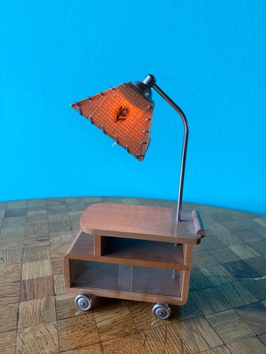 Serving trolley with lamp