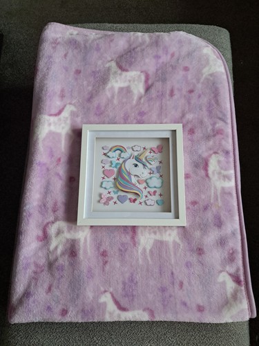 Girls pink unicorn - pink, throw