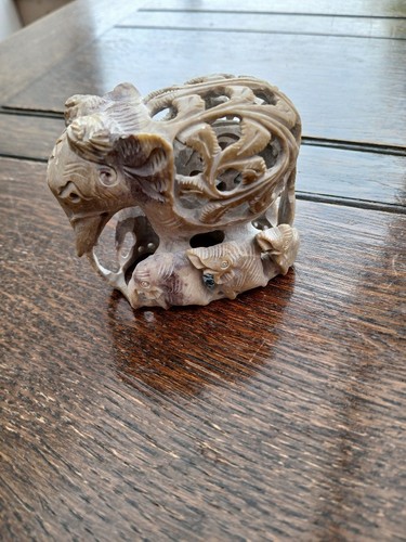Hand carved soapstone - soapstone, elephant