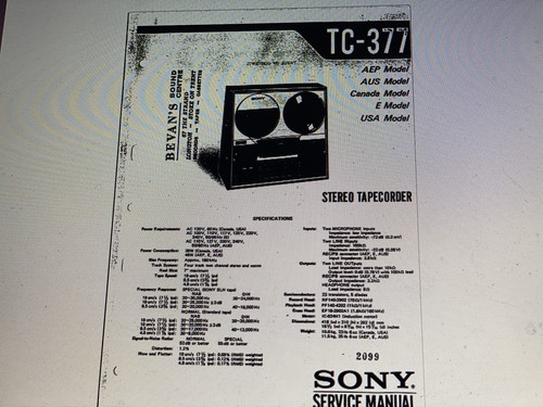 Sony 377 service manual - ,
