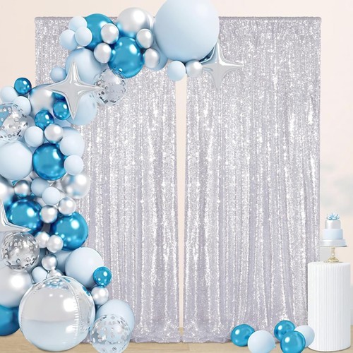 Silver sequin backdrop - silver,
