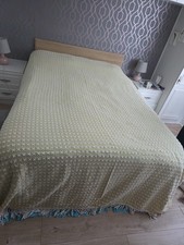 Vintage Vantone Yellow & White Tufted Candlewick Bedspread