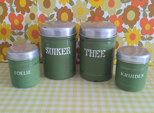Vintage dutch enamel storage - enamel,