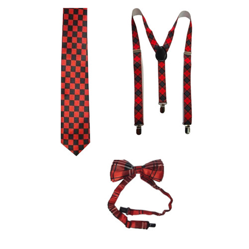 Mens tartan plaid tie braces - tartan,