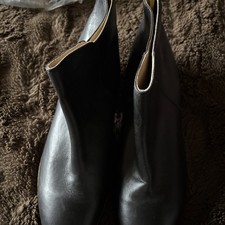 Ladies Joules Size 6 Black Leather Ankle Boots With Back Zip New