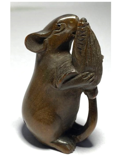Netsuke antique mouse - netsuke,