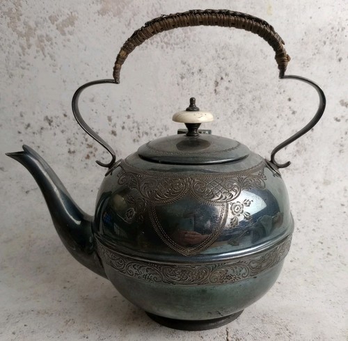 Vtg tea pot silver - vtg,