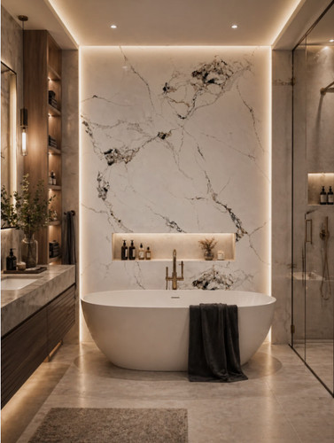 Chipped one corner shower - chipped,
