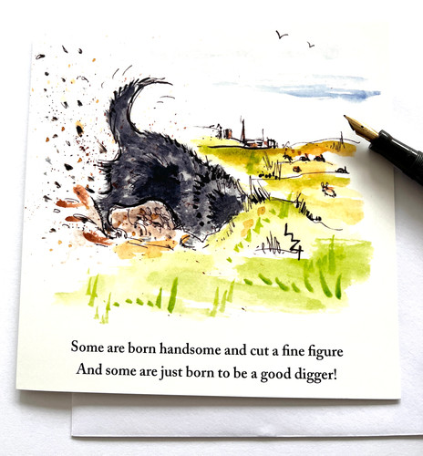 Funny dog card quirky - funny,