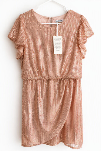 Rose gold sequin knee - gold,