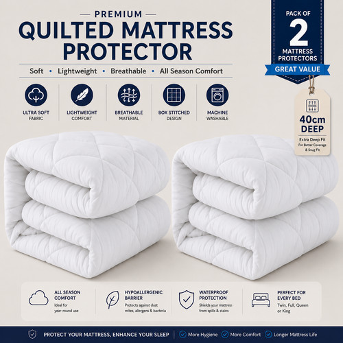 Quilted mattress protector - quilted,
