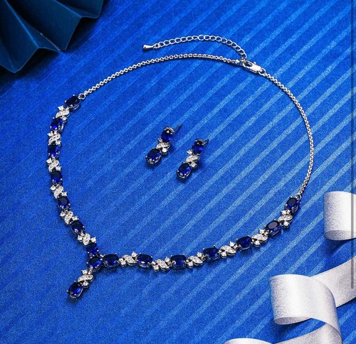 White gold blue sapphire oval - blue,