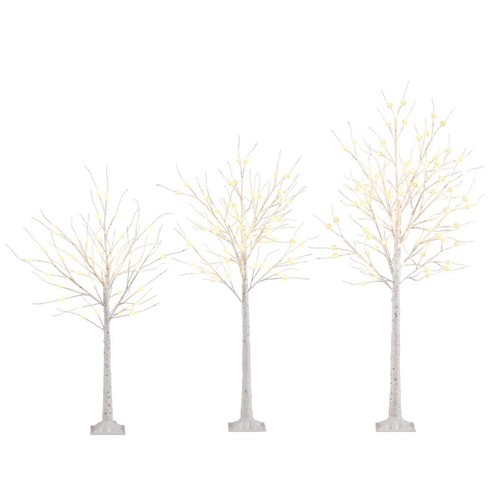 Lighted birch tree set - lighted,