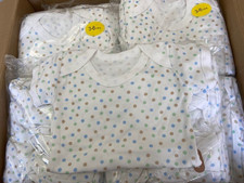 JOB LOT X 48 BABY BODYSUITS - 3-6 MONTHS  Baby Boy short sleeved spotty bodysuit