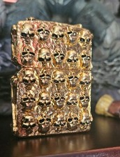 RARE GOLD ZIPPO SKULLS & BONES