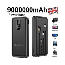 9000000mAh Power Bank Pack Fast Charger 4USB External For Battery Mobile Phone