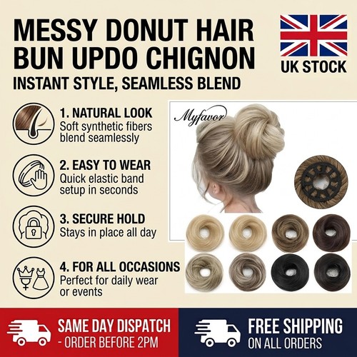 Synthetic messy donut hair - donut,