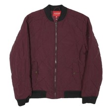 GUESS Mens Burgundy Quilted