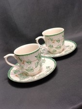 Two BHS Country Vine Cups & Saucers Made in England VGC Vintage