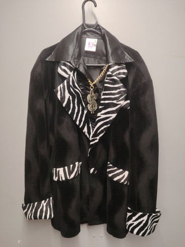Mans black white zebra pimp - black,